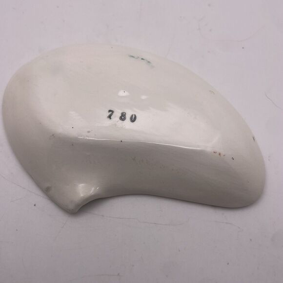 Pair MCM Ceramic Atomic Boomerang Ashtrays Trinket Trays Hand Painted Numbered - Picture 5 of 10